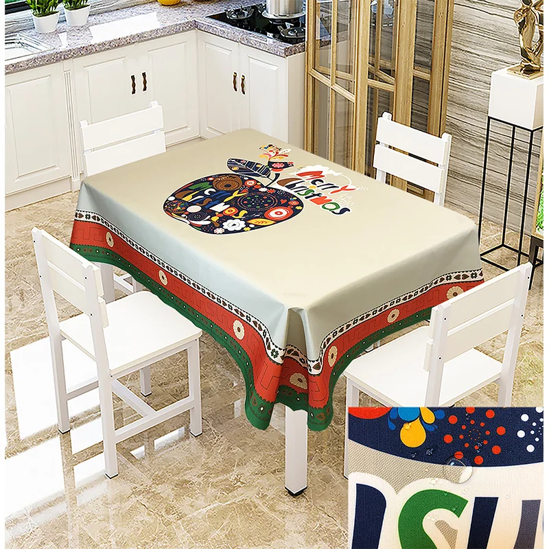 Креативный рисунок водоотталкивающая скатерть Рождественская