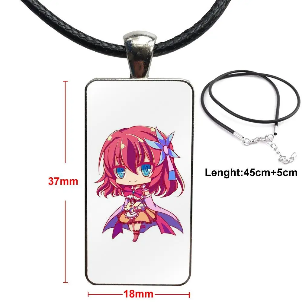 

Fashion Glass Cabochon Pendant Rectangle Necklace Choker Necklace Jewelry For Women Cartoon No Game No Life Stephanie