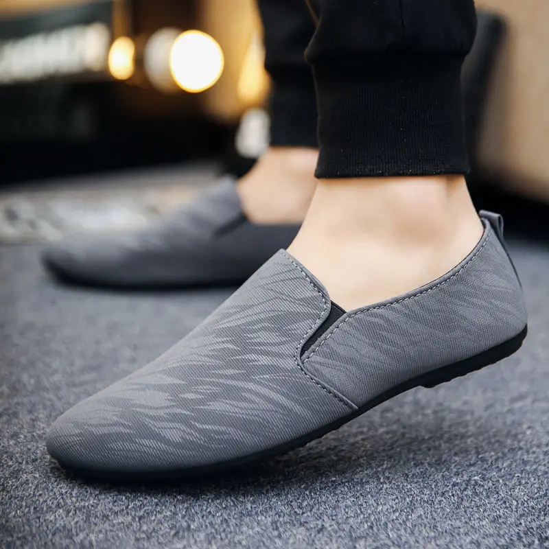 

Zapatos Hombre Male Plus Size Grey Comfortable Slip on Loafers Men Casual High Quality Black Summer Shoes Leisure Shoes E5920