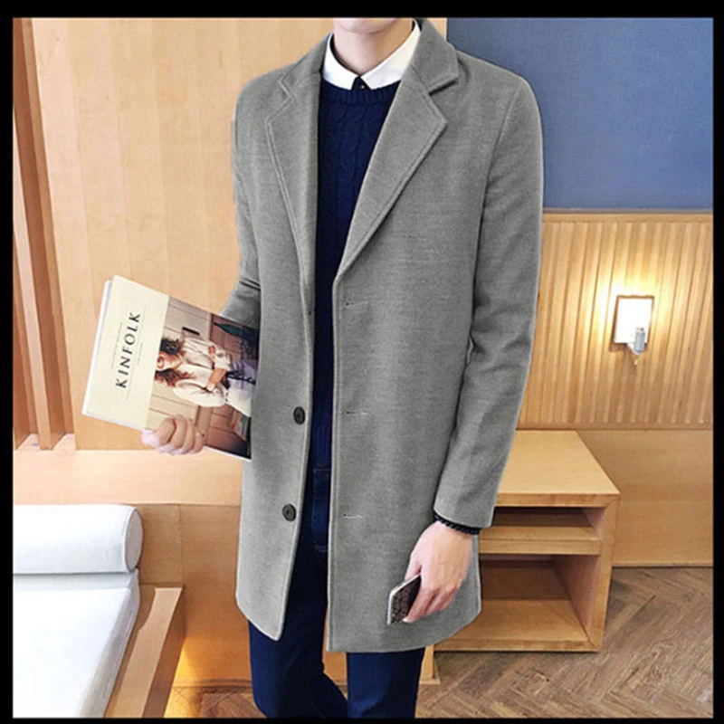 Классическое длинное пальто для мужчин новинка осень зима 2019 мужское шерстяное