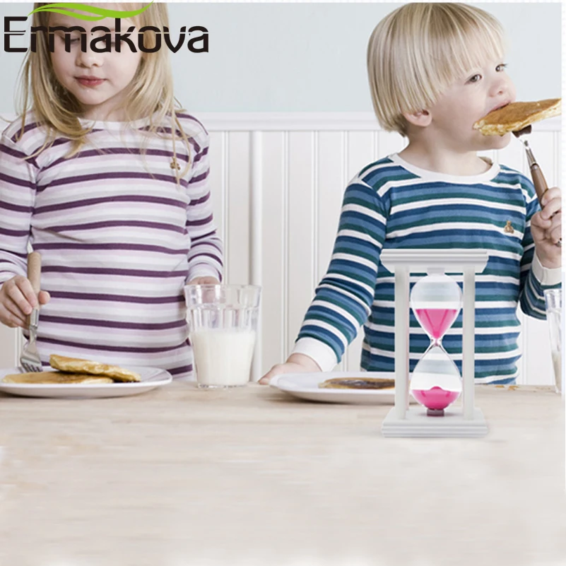 ERMAKOVA 15 Minutes Sand Clock Sand Timer Sandglass Hourglass Wood Sand Clock Timer for Kitchen,Office,Schoolwork Child Gift