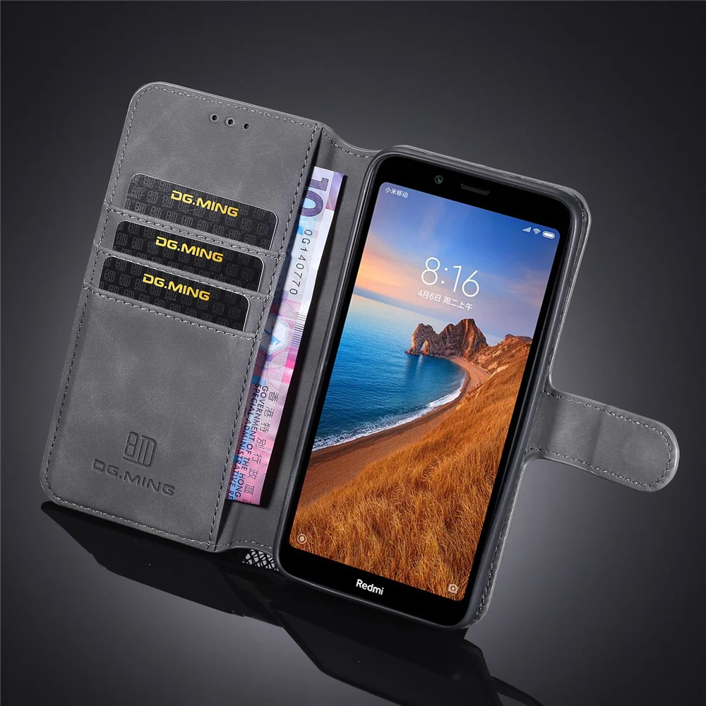 Logo Luxury Case for Redmi 8 7 7A& Note Pro 6 6A Leather Cover K20 Flip Book for Mi xiaomi A2 lite Y3 Wallet Skin touch Shell