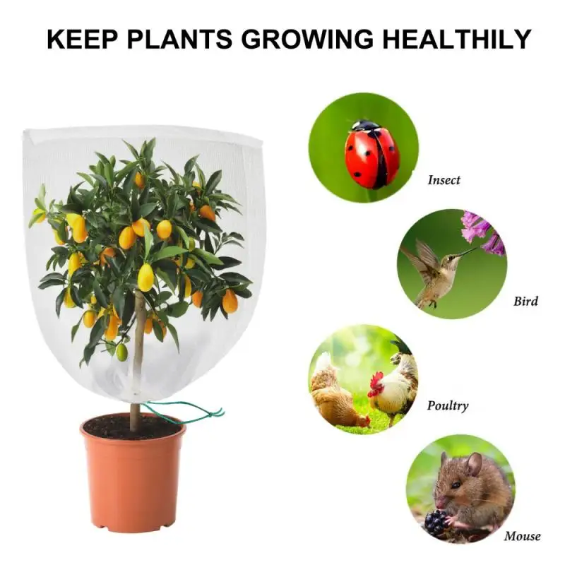

5pcs Potted Nursery Fruit Tree Protective Cover Breathable Plant Insect-proof Net Bird-proof Net Bag Household Garden Supplies