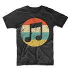 Мужская музыканта рубашка-Ретро заметки Значок Футболка-музыка летний Стиль повседневная одежда футболка