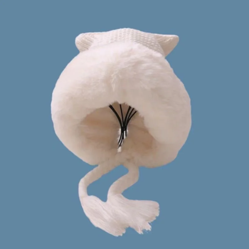 

2021 Cute Ear Protection Plush Hat Female Winter Plush Thickened Ear Protection Hat Leifeng Hat Doudou Hat
