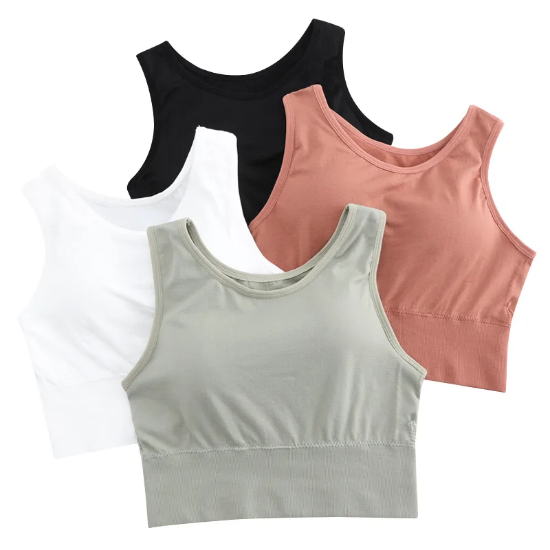 

2021 New Women Sports Bra Shockproof Push Up Yoga Vest Female Soft Sleeping Underwear Gym Fitness Running Training Top Lingerie