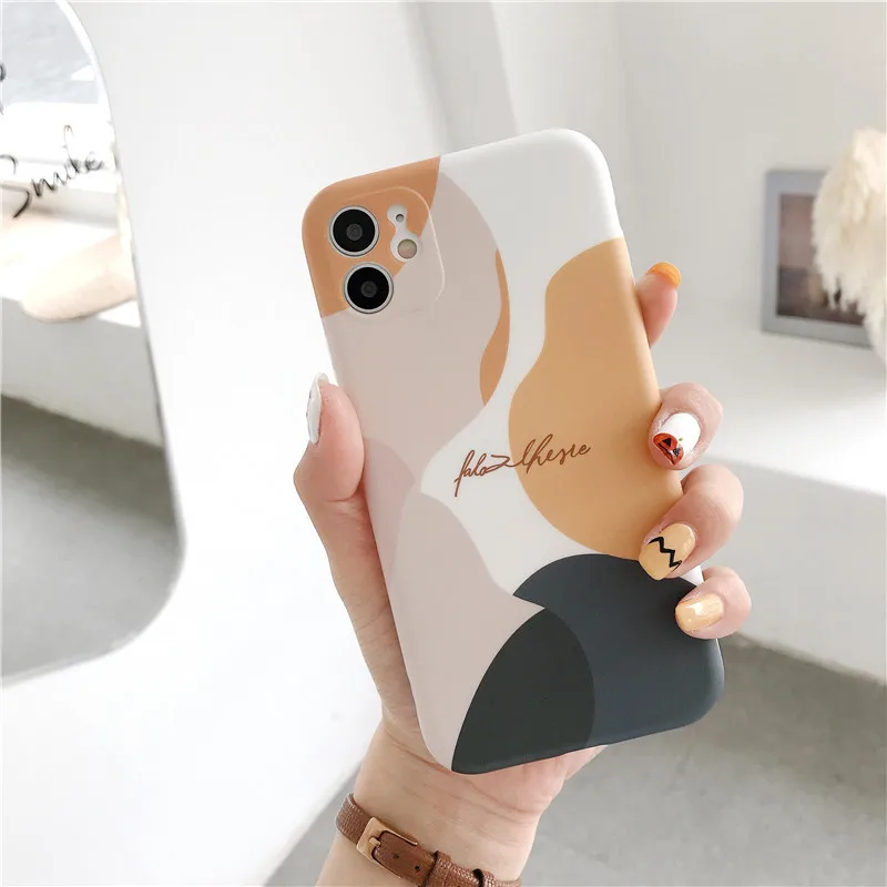 

Art Retro Abstract Geometry Phone Case For iPhone 11 Pro Max XR X XS Max 7 7 Puls 7 8 Plus Cases Cute Soft Silicone Cover