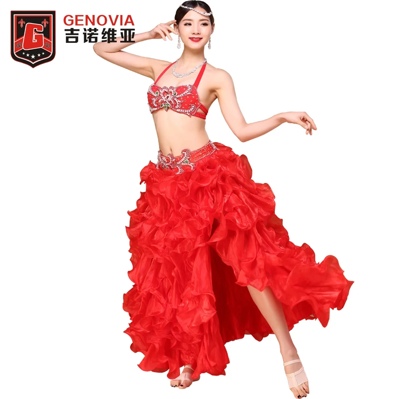 Костюм для танца живота бюстгальтеры топ пояс юбка карнавал Болливуд 2 шт. новый