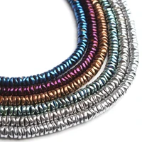 200pcs 4mm black hematite stone beads flat loose spacer beads for jewelry making diy handmade bracelet accessories 15