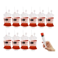 20 pcs reusable blood bag for drinks halloween container with syringe setfor cosplay halloween zombie party