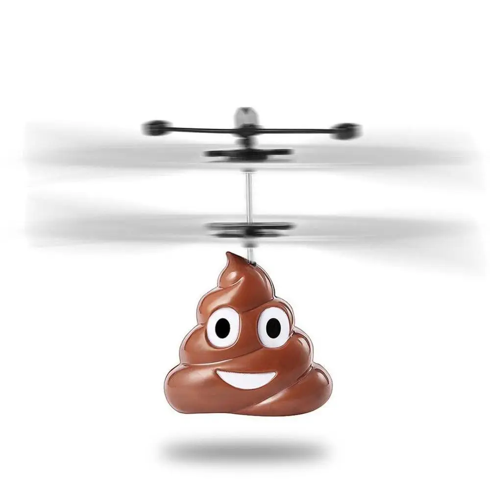 Poop Shaped Flying Hovering UFO инфракрасный датчик ручной светодиодный летающие игрушки для