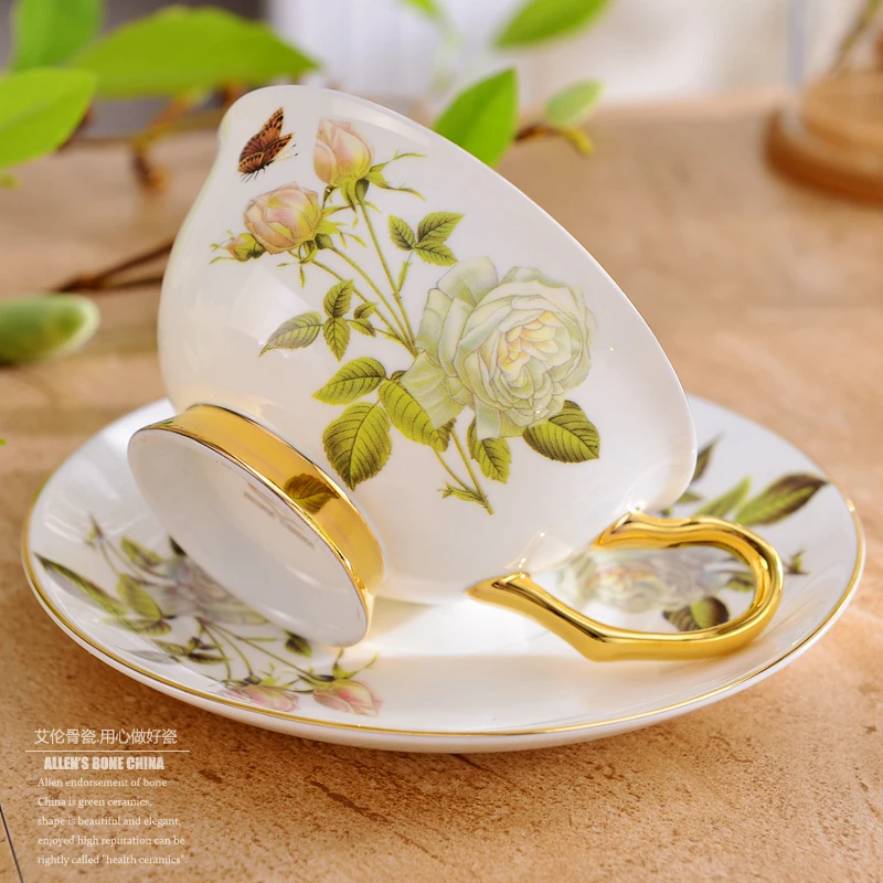 Роскошная золотая керамическая чашка для розового чая королевская Классическая