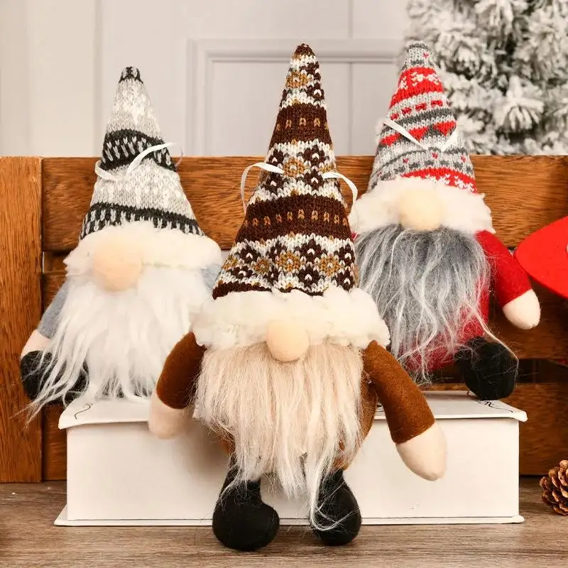 

Christmas Tree Gnome Faceless Doll Knitting Pendant 2022 New Year's Eve Decorations Home Decor Creative Gifts for Children