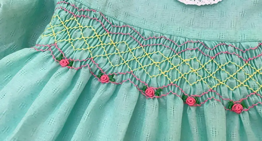 

autumnbaby girls smocked dresses long sleeve smocked hand made cotton kids children princess dress