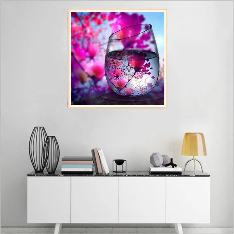 5D алмазная живопись стеклянная чаша пейзаж узор полная выкладка вышивка