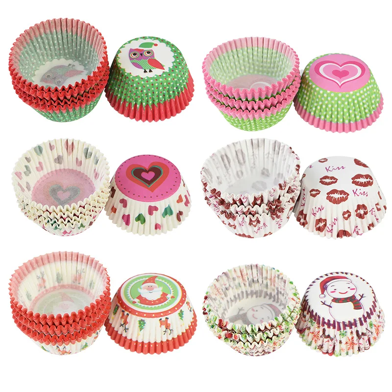 

100Pcs Cake Greaseproof Paper Cup Muffin Box Cake Cupcake Liner Baking Cup Case Party Tray Kitchen Accessories Party Supplies
