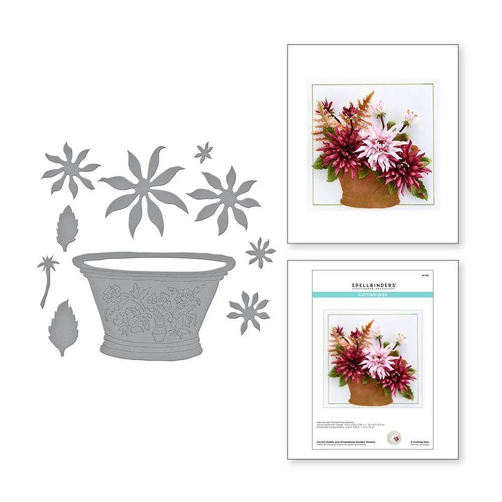 

Cactus Dahlia and Ornamental Garden Etched Dies 2021 Arrival New Scrapbook Diary Embossing Template Diy Greeting Card Handmade