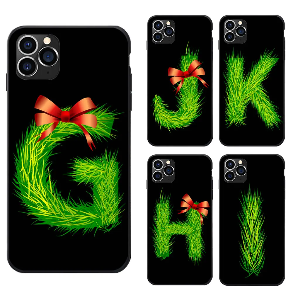Для iPhone 5 6 7 8 11 12 Mini Pro XR X XS Plus Max SE Буквы A в Z Алфавит трава Комбинация DIY мягкие ТПУ