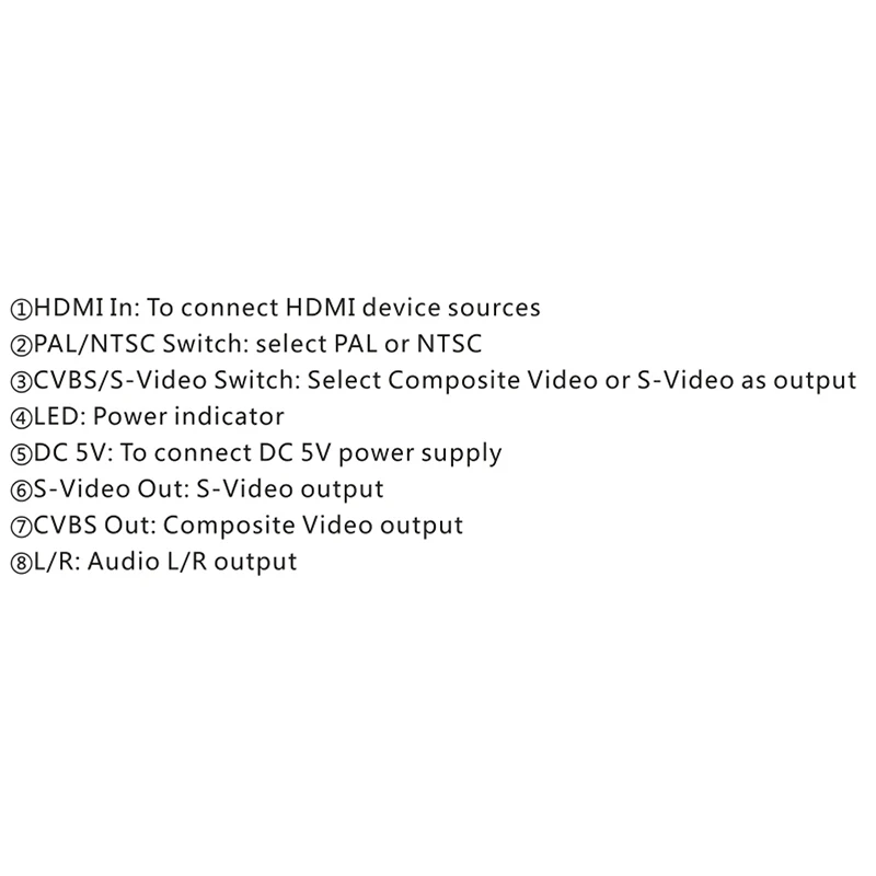 

4K60Hz HDMI to AV+SVIDEO HD to CVBS Release HDCP2.2 Support HDMI2.0B HDMI to AV S-Video Adapter with 3.5mm Audio