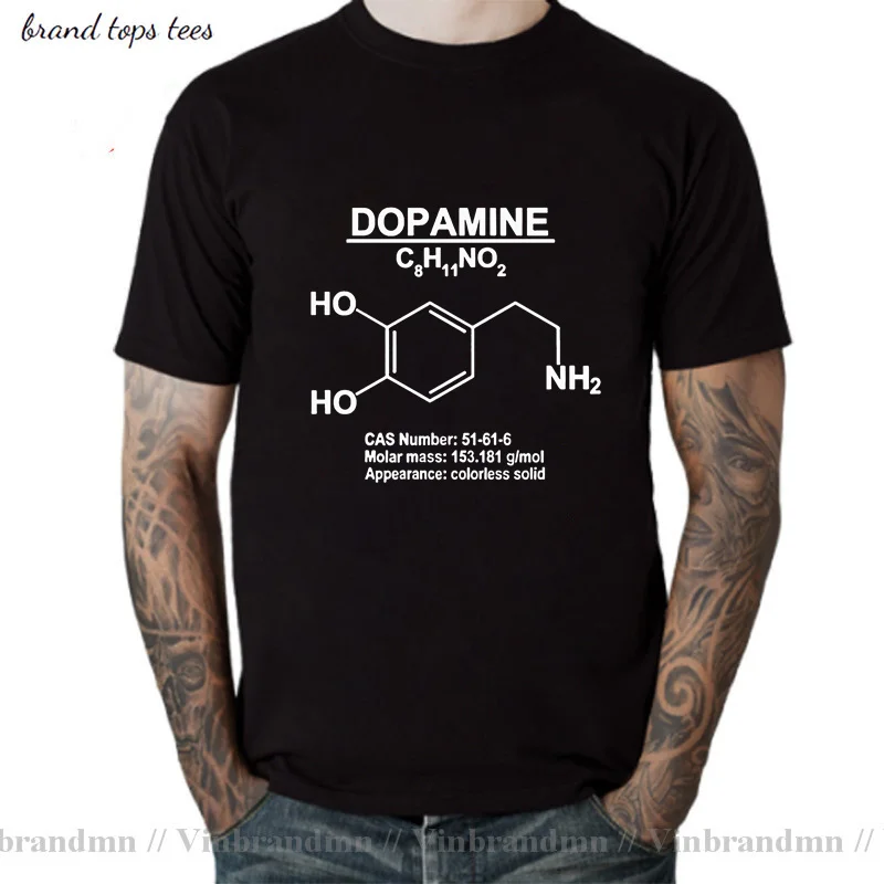 

Допамин, молекулярная формула, химическая техника, одежда, футболка с коротким рукавом, Новые Топы, футболка, Мужская толстовка, летняя спортивная футболка