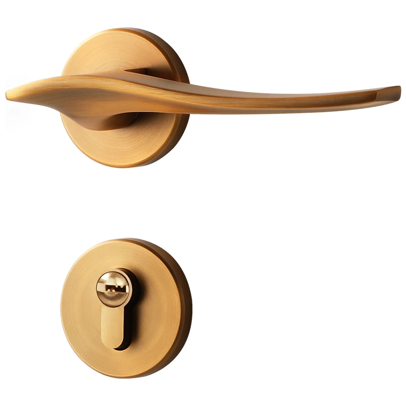 

Bedroom Zinc alloy silent door lock European style high quality Household Interior Door Handle Lock Security Mute Hardware
