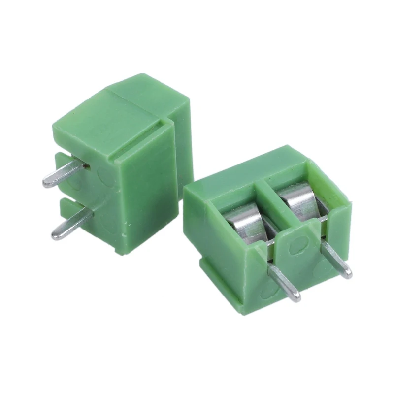 50 Pieces 2 Pin 5 mm Pinch PCB Mount Screw Terminal Block Connector 300V 10A (Green) | Обустройство дома