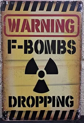 

SIGNSHM F Bombs Retro Metal Tin Sign Plaque Poster Wall Decor Art Shabby Chic Gift Suitable 12x8 Inch
