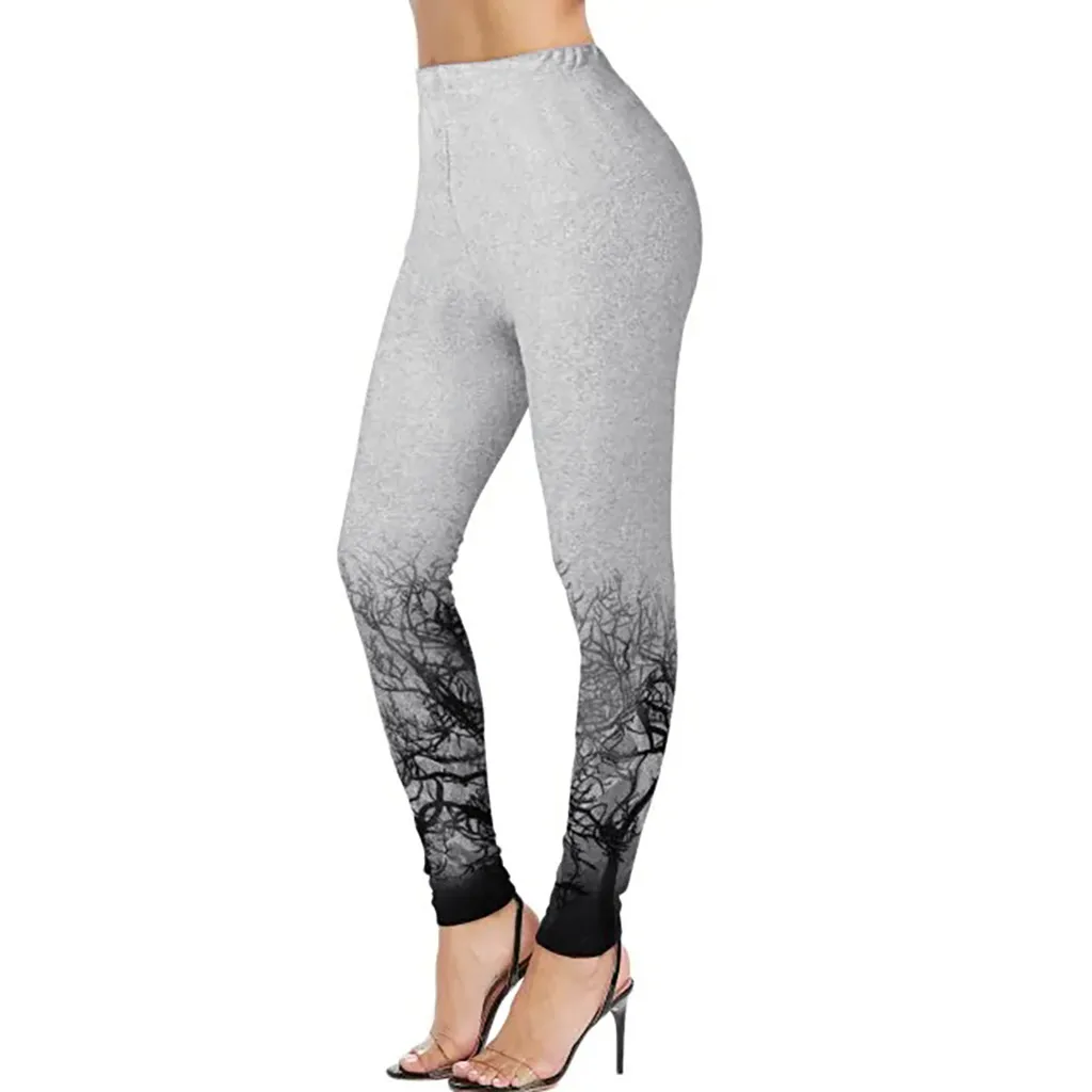 Женские облегающие леггинсы с принтом повседневные брюки-карандаш эластичным