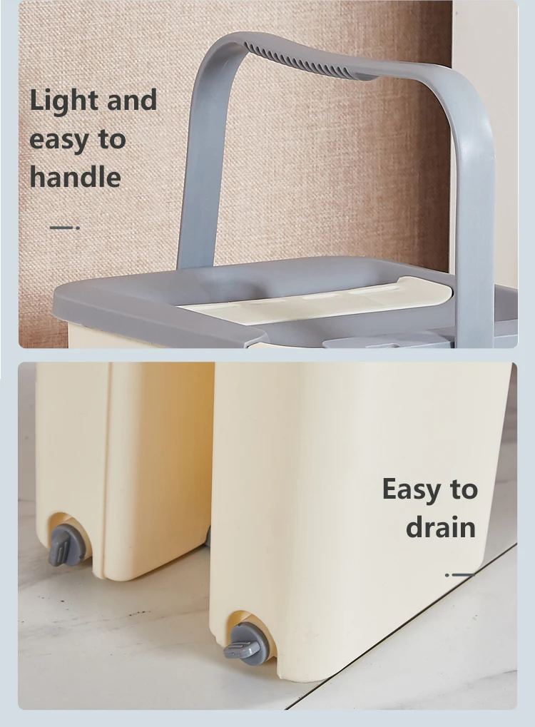 rotary bucket mop no hand washing 360° squeeze microfiber mat kitchen and bathroom cleaning tool portable cleaning bucket free global shipping