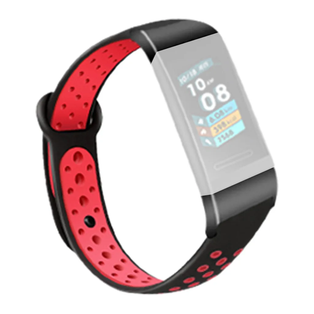 Спортивный силиконовый ремешок с черным разъемом для смарт-часов Huawei 3/3PRO