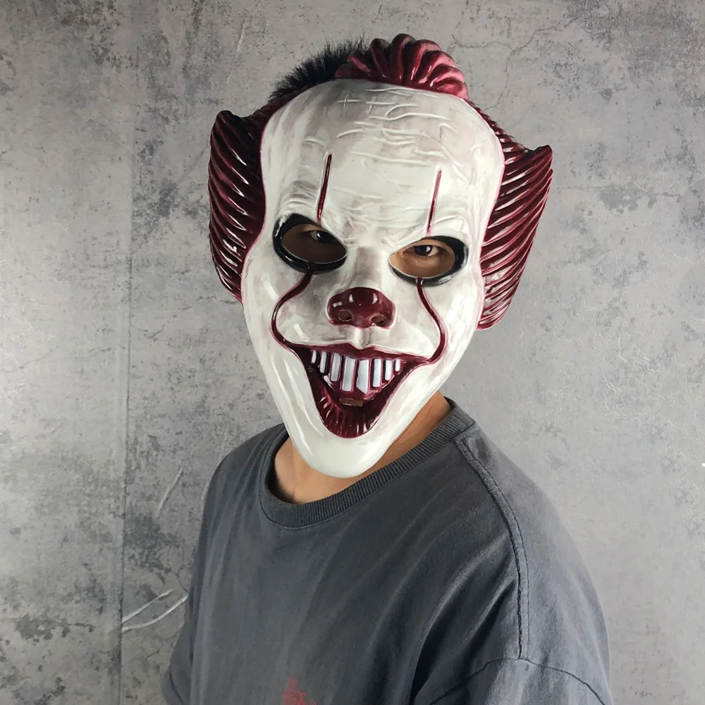 Ужас Pennywise Джокер Маска Косплей это вторая часть Стивен Кинг клоун пластиковые