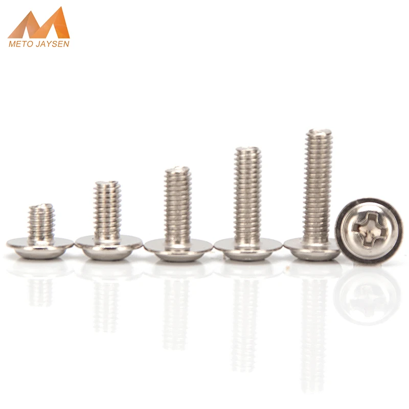 

Винты M2 M2.5 M3 M4 с никелированной круглой головкой Phillips, винты с круглой головкой и крестовиной, встраиваемые машинки, длина винта 3-16 мм