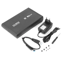 3 5 inch disk case sata to usb 3 0 2 0 hdd ssd case 6gbps sata external hard drive enclosure box with eu us uk power adapter