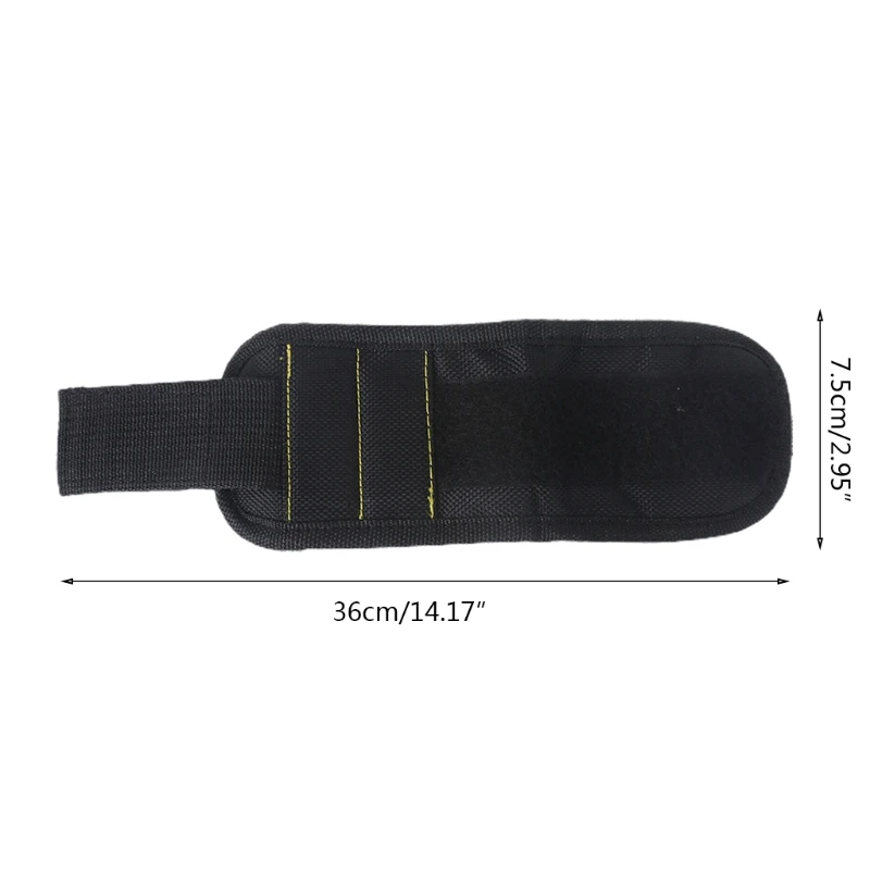 

H7JB 1680D Ballistic Polyester Wristband with 4 Magnets 36x7.5 cm Small Tool Bag Screws Holder Bracelet for Children Wrist