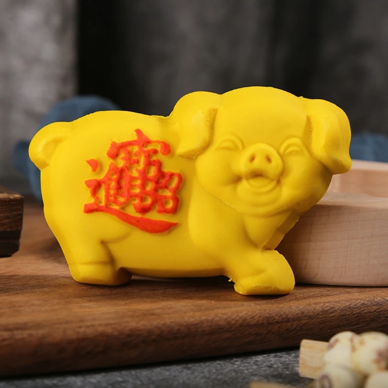 

Mooncake Mold Mid-autumn Festival Moon Cake Mould Piggy Shape Wooden Baking Tool