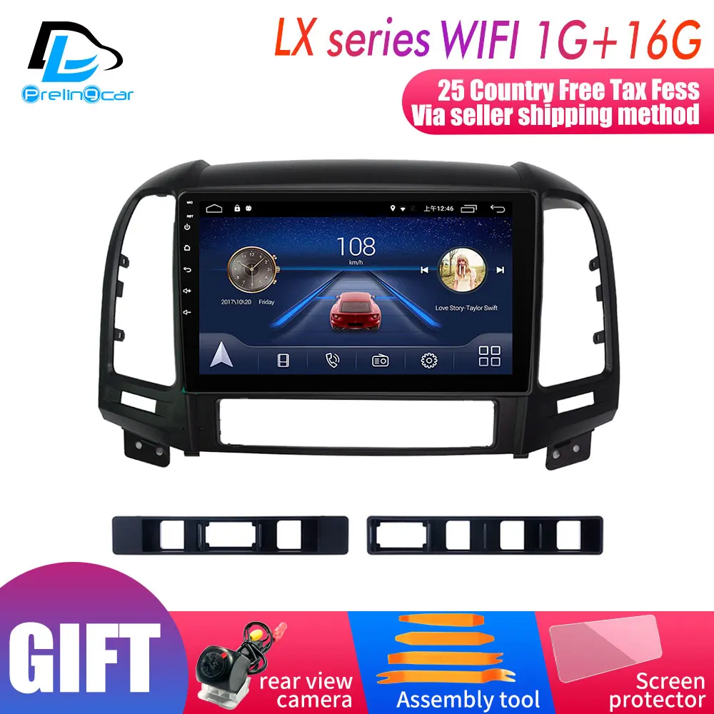 LX player 1G16G Android 9,0 Автомобильный gps Мультимедиа Видео Радио плеер в тире для HYUNDAI Santa fe santafe 2005-2012 год Навигация стерео - Цвет: LX player 1G16G