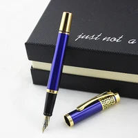 dika wen blue business metal fountain pen nib medium gold clip school supplies ink pen
