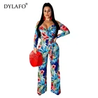 Женский Облегающий комбинезон с открытыми плечами, облегающий пикантный комбинезон с принтом, костюм из двух предметов, Летний комбинезон, Осень-зима 2019