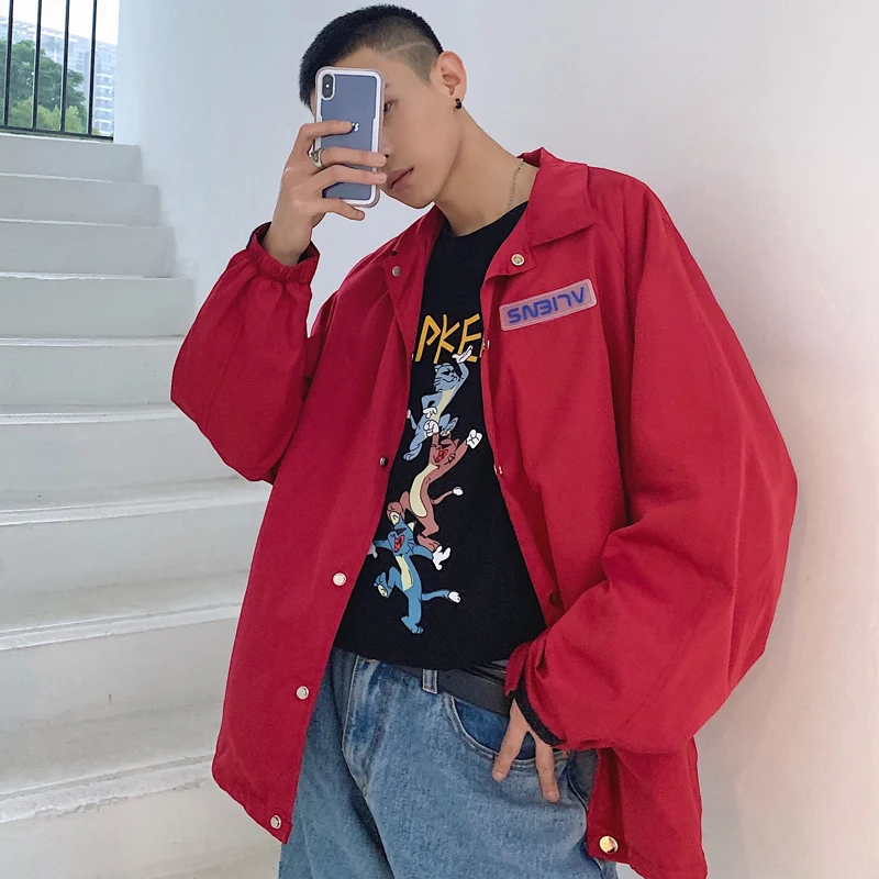 Весна Осень 2020 новая мужская Свободная дышащая куртка кардиган с отворотом