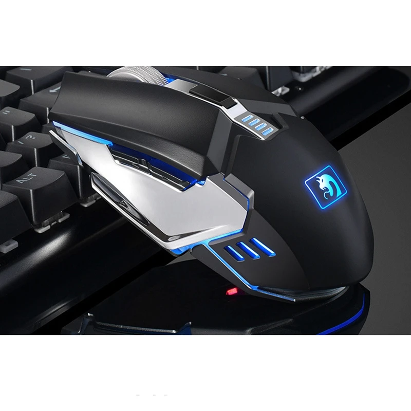 

Wireless Gaming Keyboard and Mouse Combination Rechargeable Backlit Mechanical Keyboard with 2400DPI Gaming Mouse