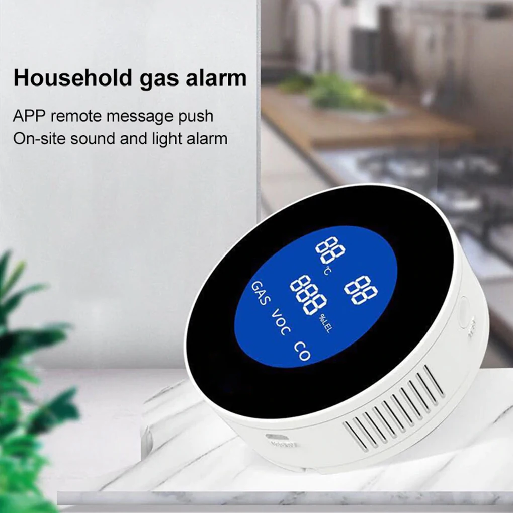 

Tuya WiFi Natural Gas Leak Detector Detection Alarm Gas Detector Home Safety LCD Display Temperature Sensor For Smart Life