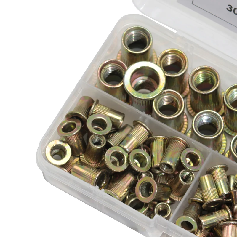 200/150/100 шт. Гайки из углеродистой стали с заклепками оцинкованные M3 M4 M5 M6 M8 M10 M12