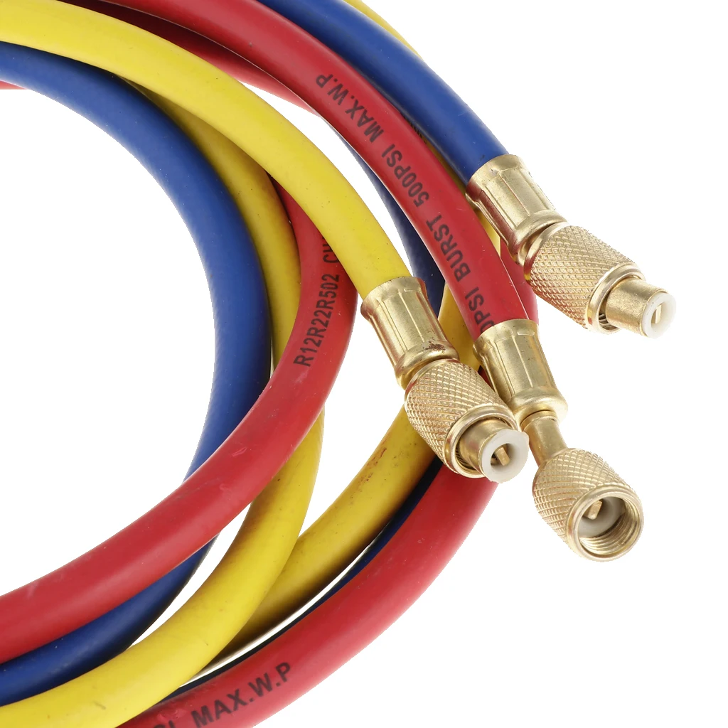 1 5 м 1/4 &quotSAE 600PSI зарядные шланги без выключения HVAC R410a R134 + адаптер|Шланги и зажимы| |