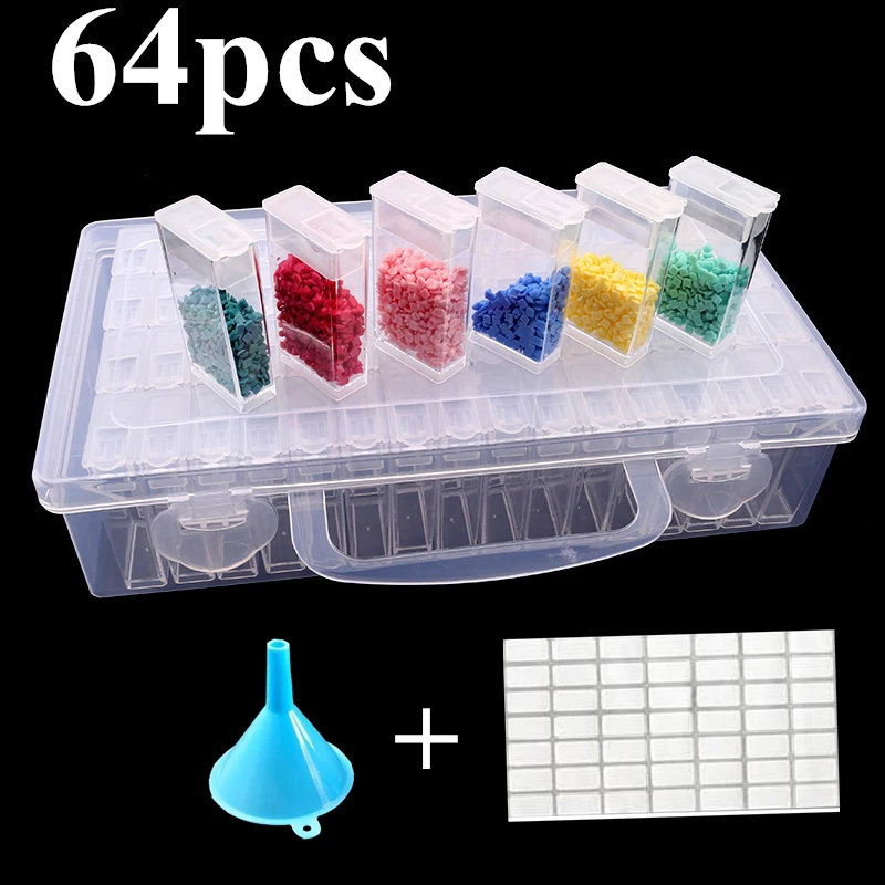 

64 Girds Diamond Painting Tools Accessories Storage Box Beads Container Diamond Embroidery Stone Mosaic Convenience Box