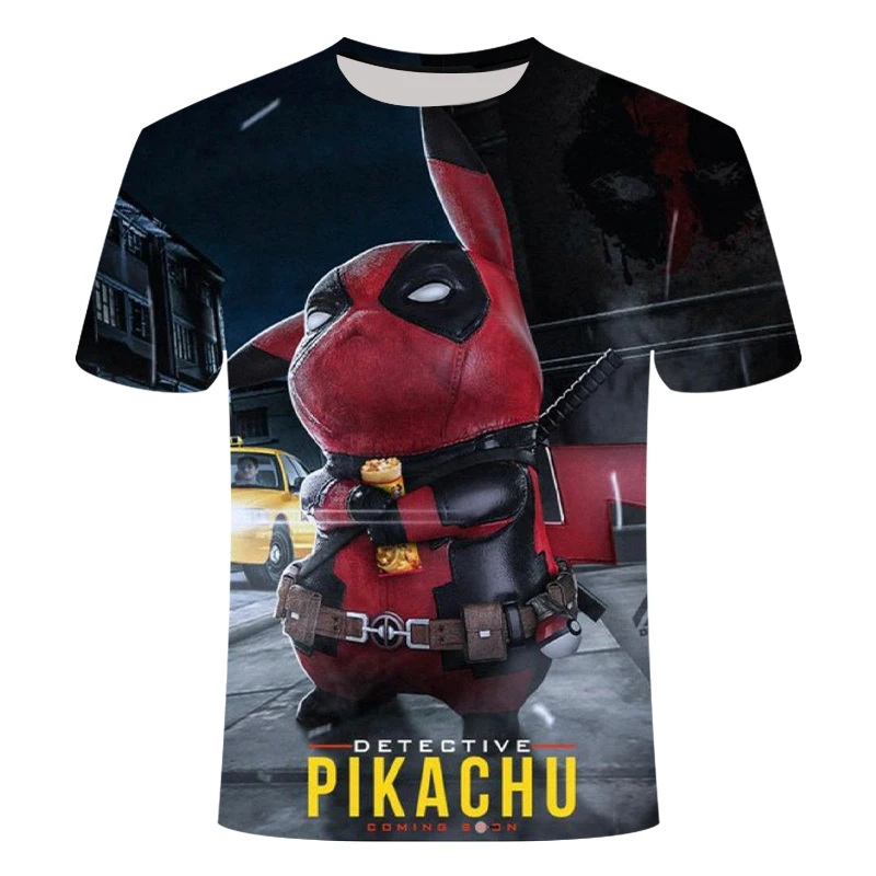 New 3D Movie Detective Pokemon Pikachu T-shirt For Boy/girl Tshirts Fashion Summer Casual Tees Anime Cute Cartoon Clothes - Цвет: TX1317