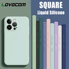 Модный квадратный жидкий силиконовый тонкий чехол для телефона iPhone 13 Pro Max 11 12 Pro Max X XR XS Max 7 8 Plus защитный чехол для камеры