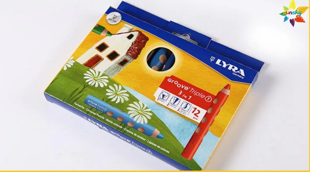 6/12 цветов восковой карандаш ультратолстый цветной с отверстием для детей lyra 6 25