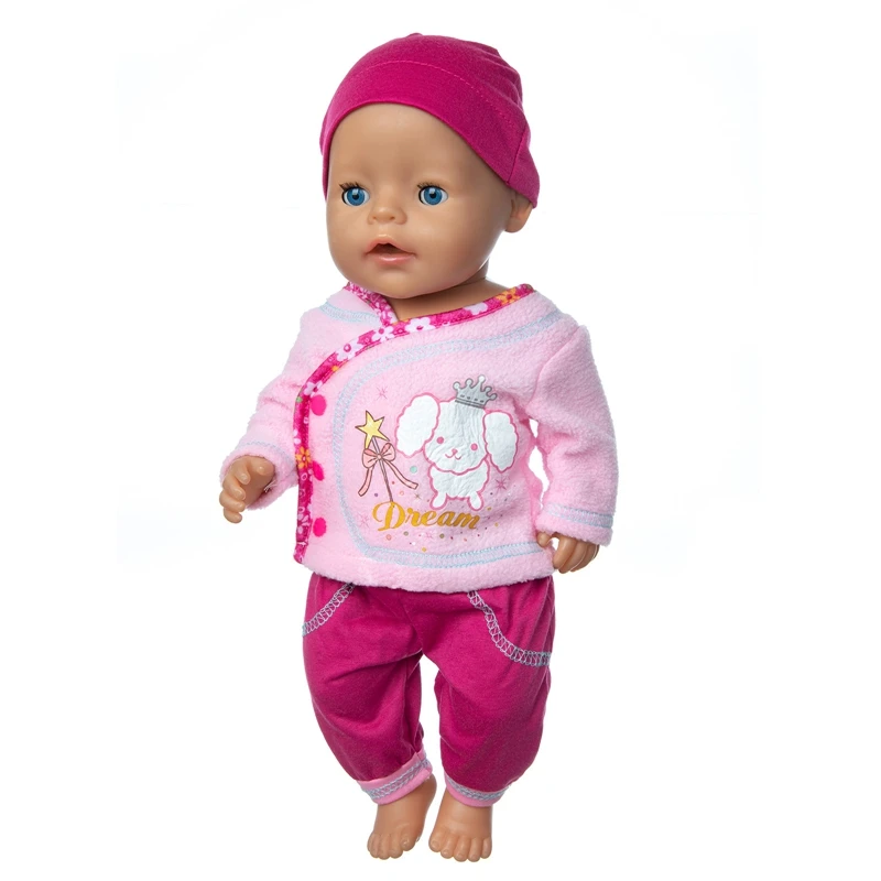 

2020 New Dog print suit Fit For 43cm Born baby Doll clothes reborn Doll Accessories