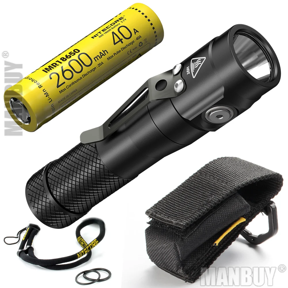 

2021 NITECORE 1800 LMs LED Flashlight EC30 +IMR18650 Battery Waterproof Outdoor Camping Fishing Search Brightness Portable Torch
