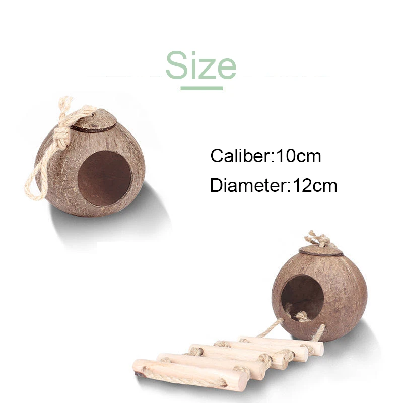 

Cute Pet Nest Natural Coconut Shell Hamster Nest Small Animal Cave Hiding Cage Syrian Hamster Nest House Chew Toys